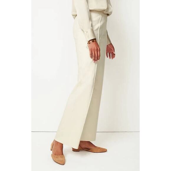 J.Jill Pants - J.jill Wearever Double-face Jersey Straight-leg Pants In Cream Pull-on Stretch